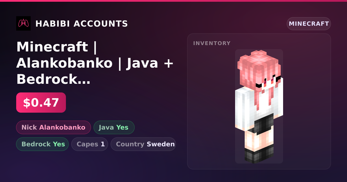 Minecraft | Alankobanko | Java + Bedrock | 1 Capes — HabibiAccounts