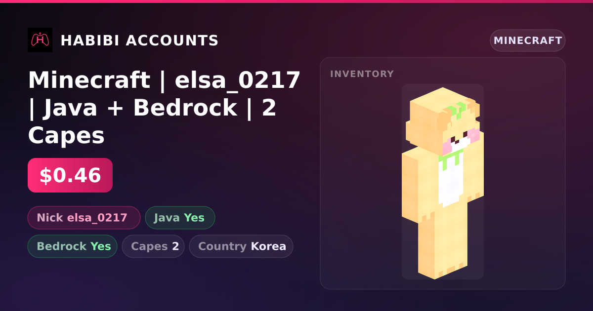 Minecraft | elsa_0217 | Java + Bedrock | 2 Capes — HabibiAccounts