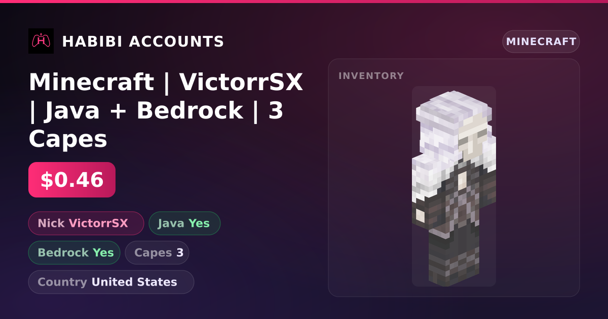 Minecraft | VictorrSX | Java + Bedrock | 3 Capes — HabibiAccounts