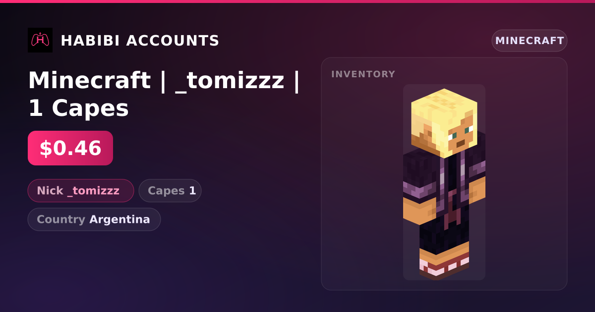 Minecraft | _tomizzz | 1 Capes — HabibiAccounts