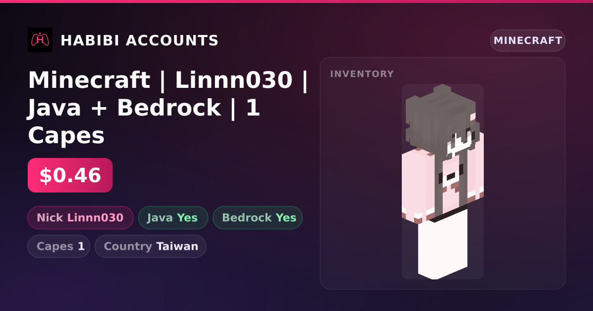 Minecraft | Linnn030 | Java + Bedrock | 1 Capes — HabibiAccounts