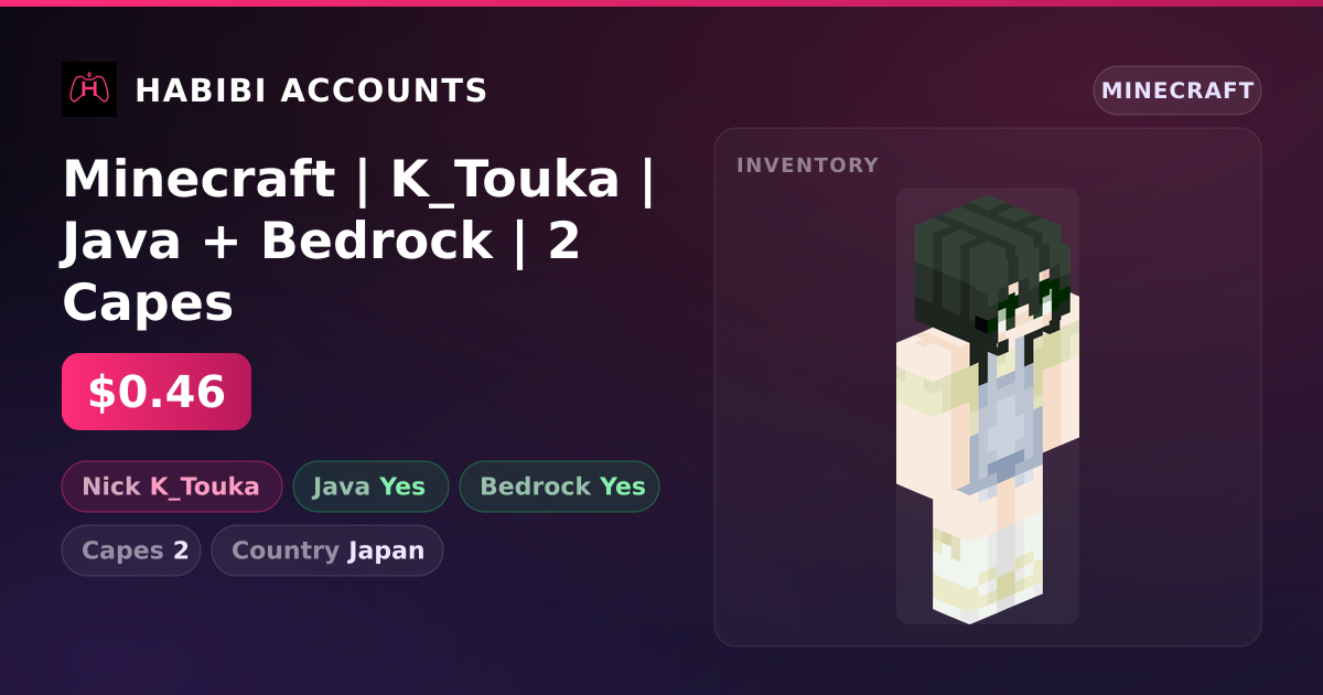 Minecraft | K_Touka | Java + Bedrock | 2 Capes — HabibiAccounts