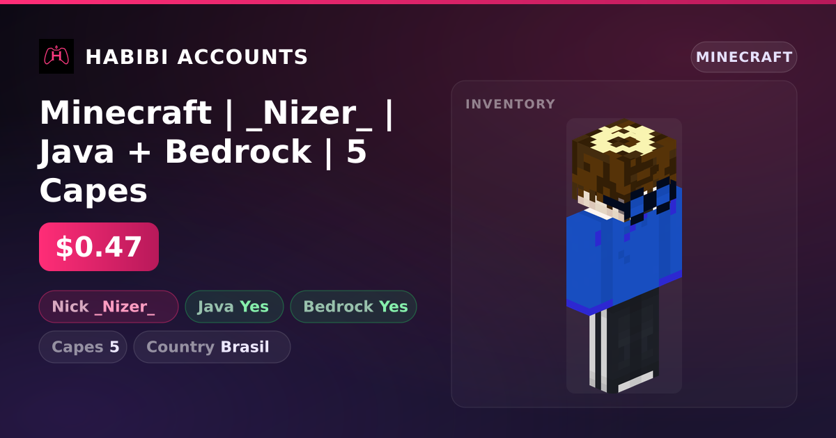 Minecraft | _Nizer_ | Java + Bedrock | 5 Capes — HabibiAccounts