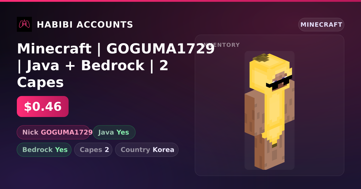 Minecraft | GOGUMA1729 | Java + Bedrock | 2 Capes — HabibiAccounts