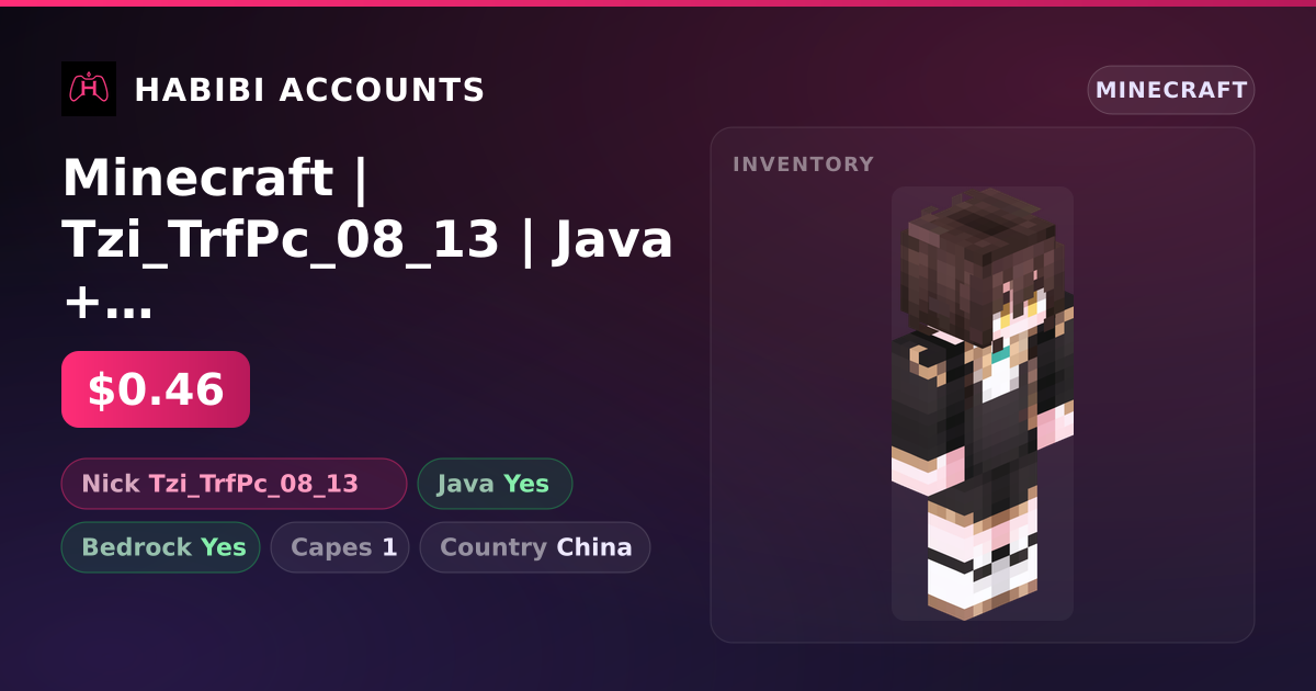 Minecraft | Tzi_TrfPc_08_13 | Java + Bedrock | 1 Capes — HabibiAccounts