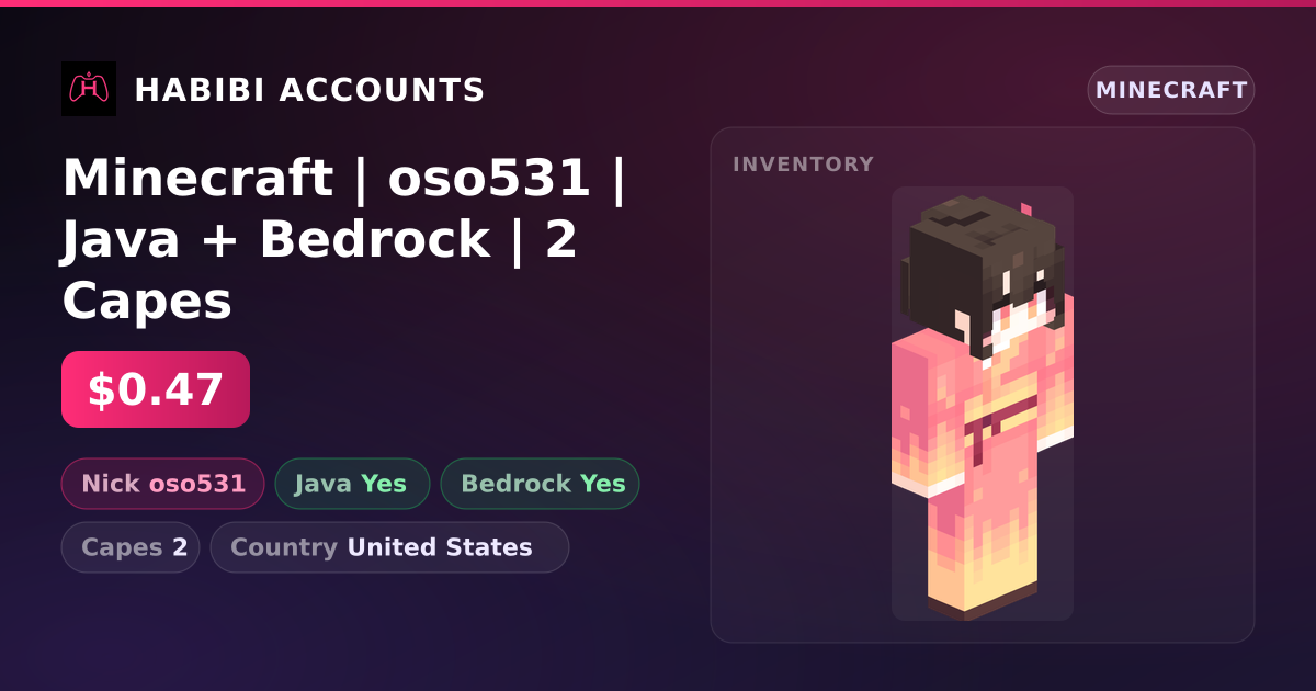 Minecraft | oso531 | Java + Bedrock | 2 Capes — HabibiAccounts