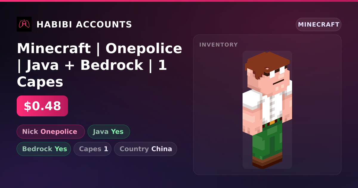 Minecraft | Onepolice | Java + Bedrock | 1 Capes — HabibiAccounts