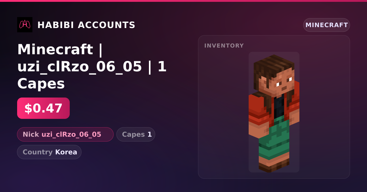 Minecraft | uzi_clRzo_06_05 | 1 Capes — HabibiAccounts
