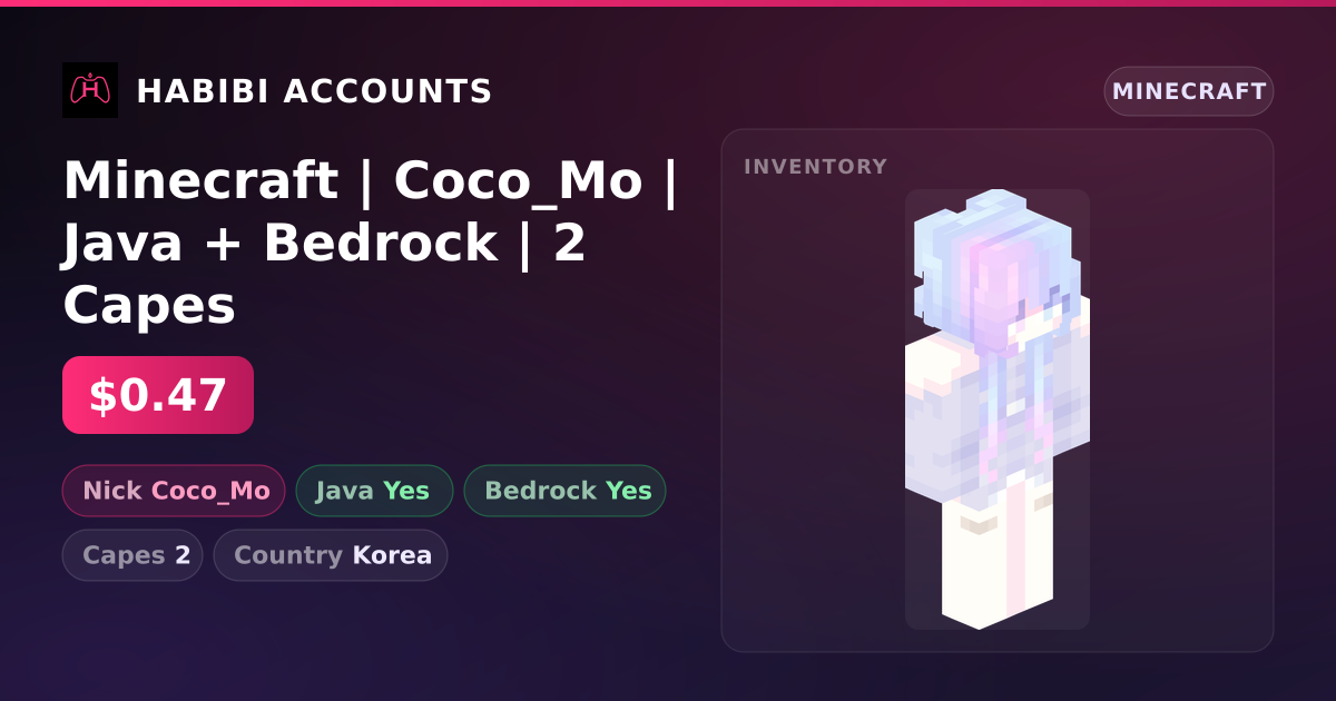 Minecraft | Coco_Mo | Java + Bedrock | 2 Capes — HabibiAccounts