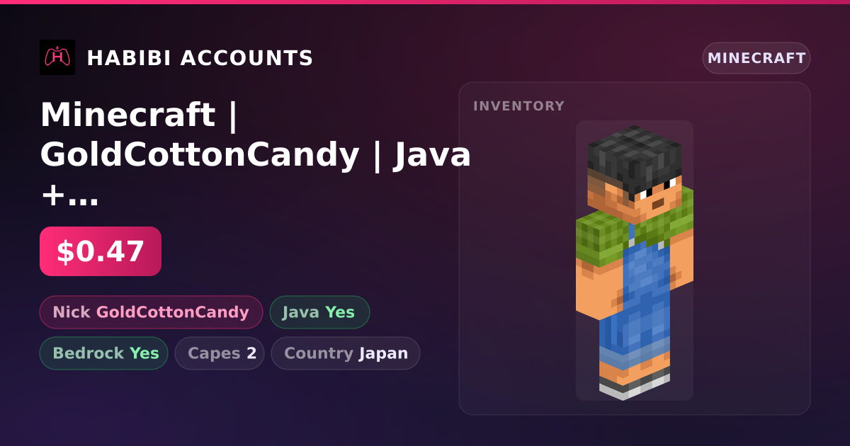 Minecraft | GoldCottonCandy | Java + Bedrock | 2 Capes — HabibiAccounts