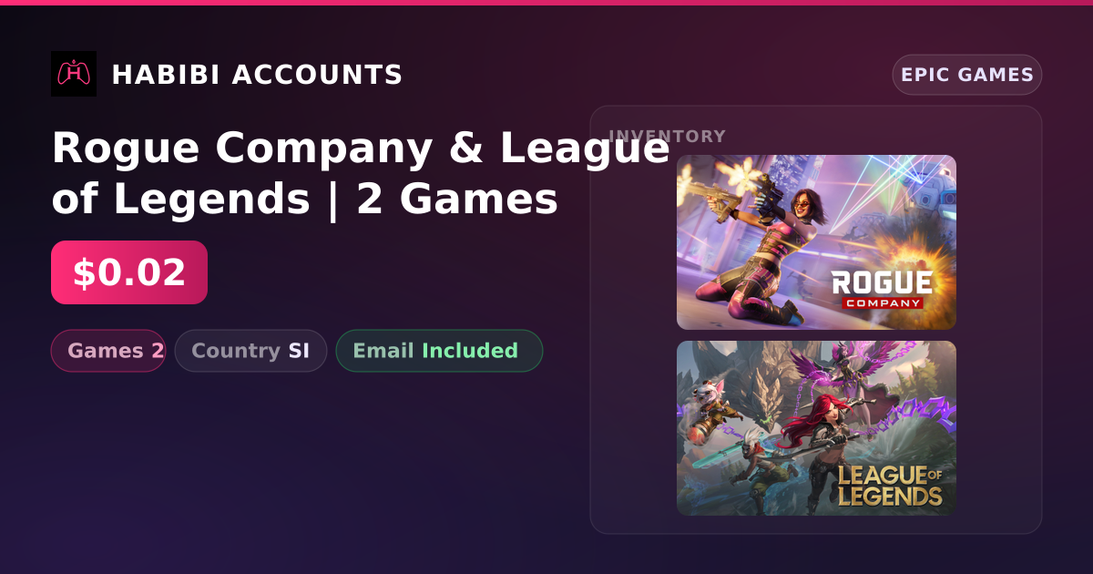 Rogue Company & League of Legends | 2 Games — HabibiAccounts