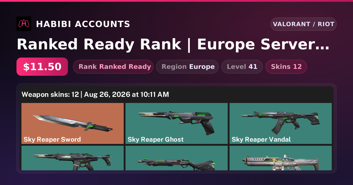 Ranked Ready Rank | Europe Server | 12 Skins | 1 Knives | Level 41 — HabibiAccounts