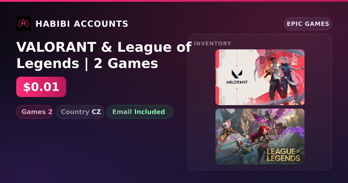 VALORANT & League of Legends | 2 Games — HabibiAccounts