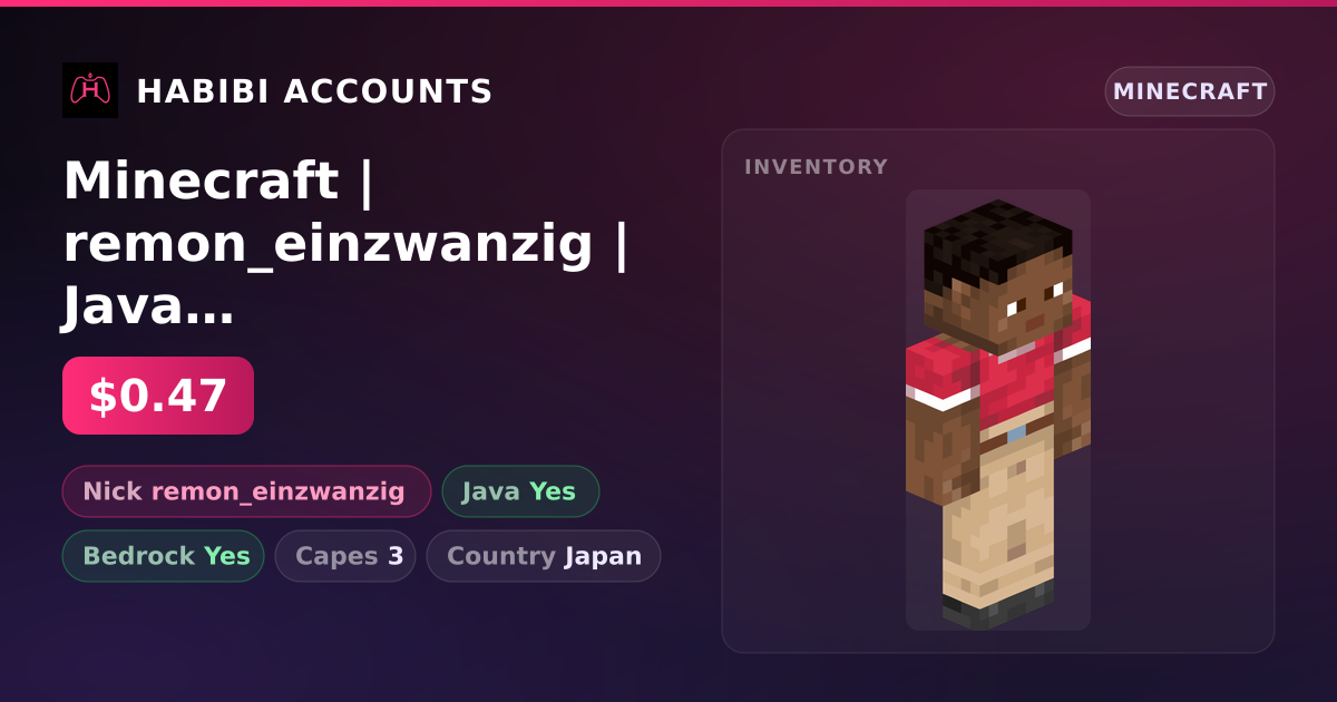 Minecraft | remon_einzwanzig | Java + Bedrock | 3 Capes — HabibiAccounts