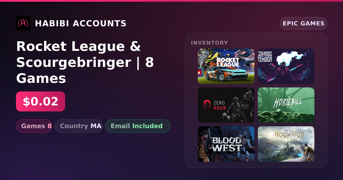 Rocket League & Scourgebringer | 8 Games — HabibiAccounts