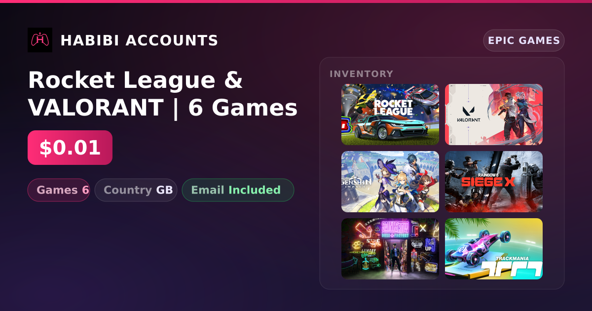 Rocket League & VALORANT | 6 Games — HabibiAccounts
