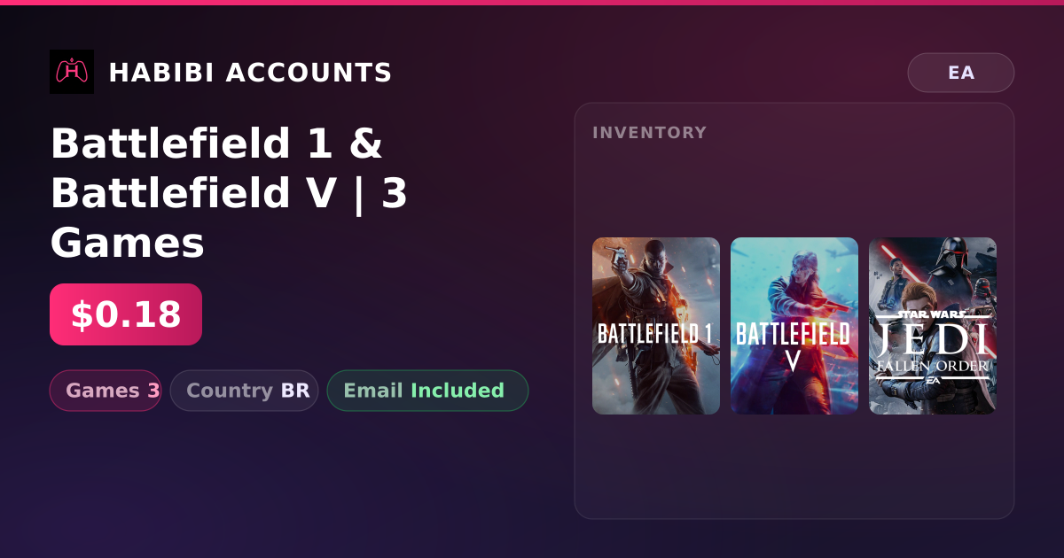 Battlefield 1 & Battlefield V | 3 Games — HabibiAccounts