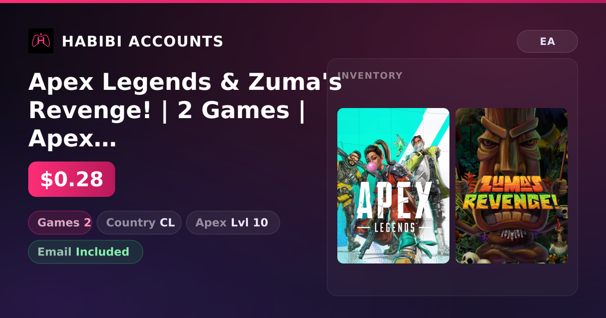Apex Legends & Zuma's Revenge! | 2 Games | Apex Lvl 10 — HabibiAccounts