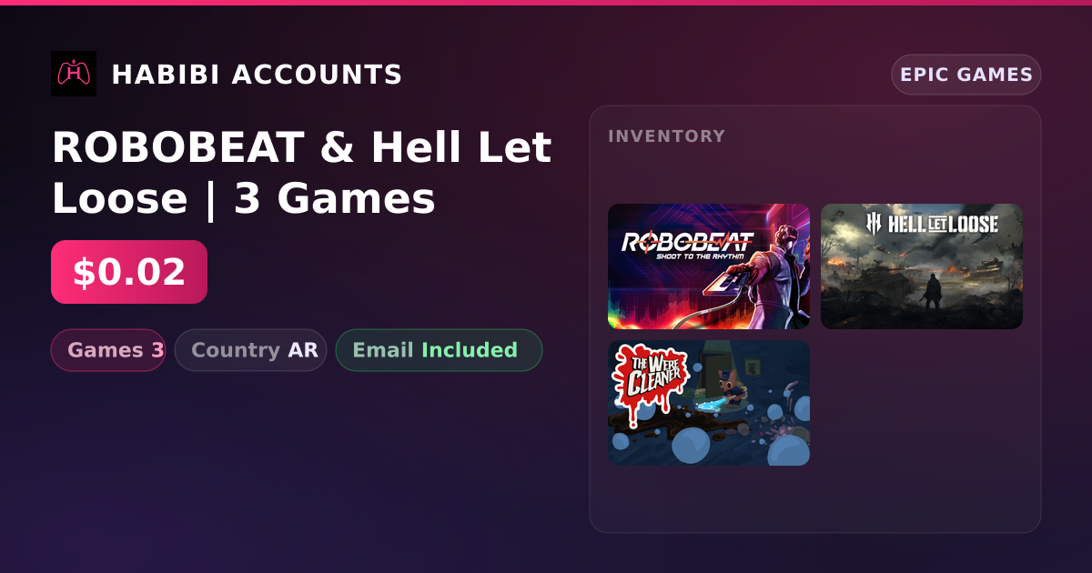 ROBOBEAT & Hell Let Loose | 3 Games — HabibiAccounts