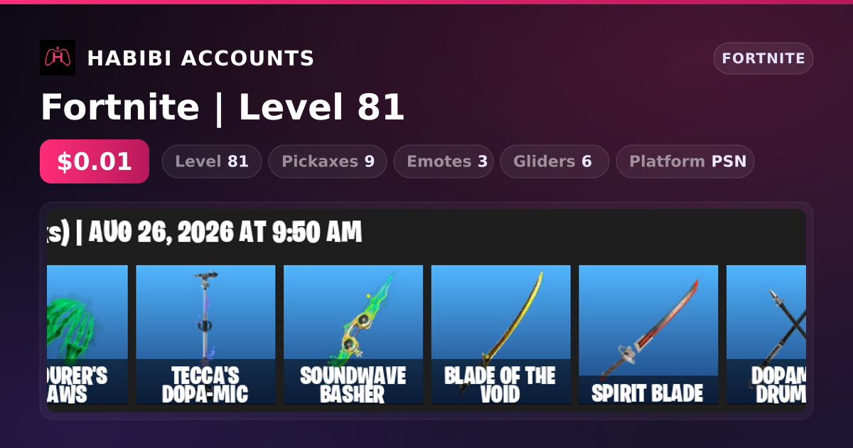 Fortnite | Level 81 — HabibiAccounts