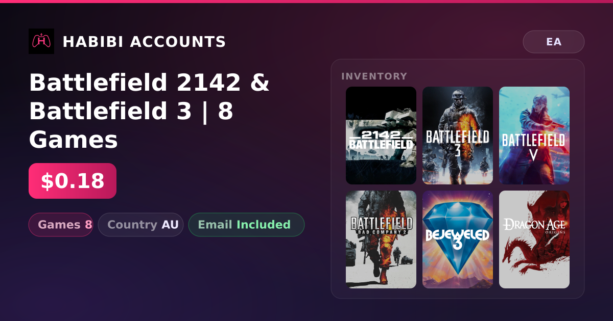 Battlefield 2142 & Battlefield 3 | 8 Games — HabibiAccounts