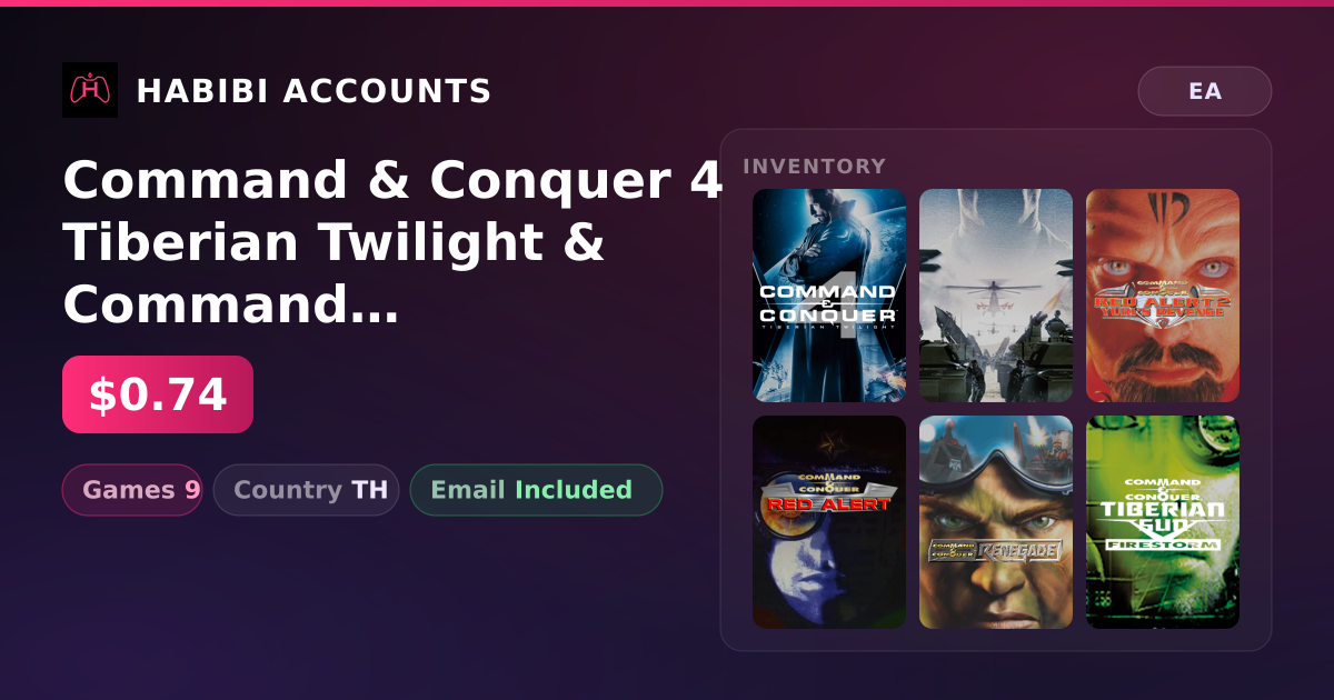 Command & Conquer 4 Tiberian Twilight & Command & Conquer Generals and Zero Hour | 9 Games — HabibiAccounts