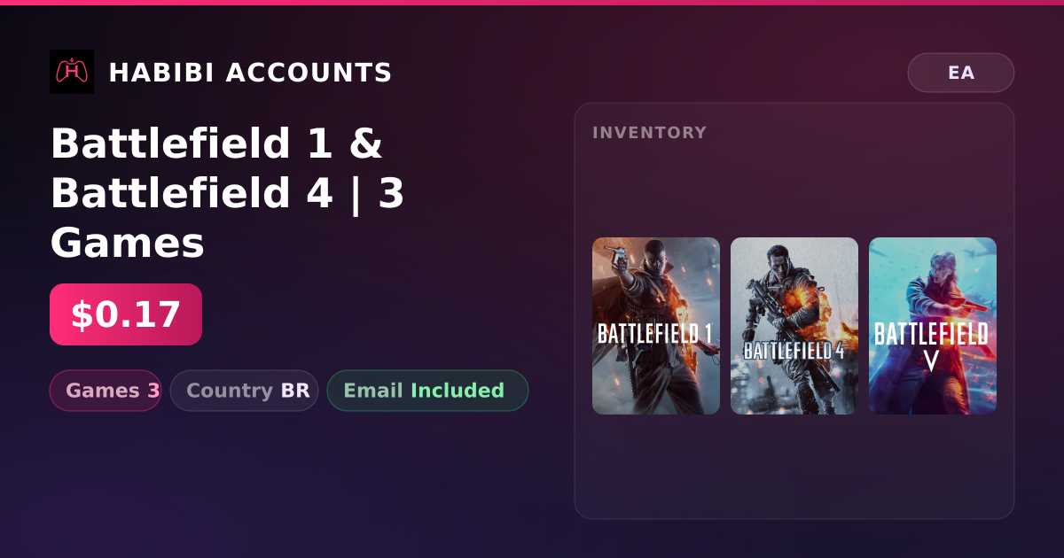 Battlefield 1 & Battlefield 4 | 3 Games — HabibiAccounts