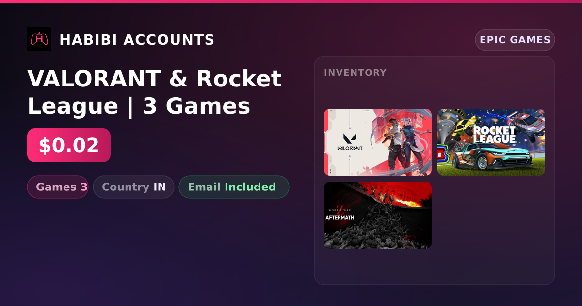 VALORANT & Rocket League | 3 Games — HabibiAccounts