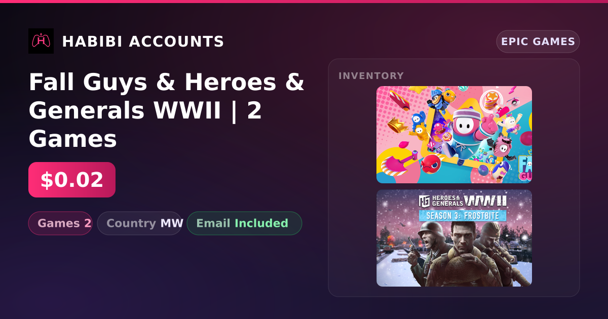 Fall Guys & Heroes & Generals WWII | 2 Games — HabibiAccounts