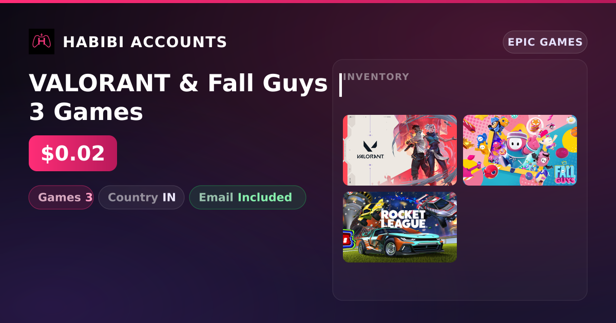 VALORANT & Fall Guys | 3 Games — HabibiAccounts