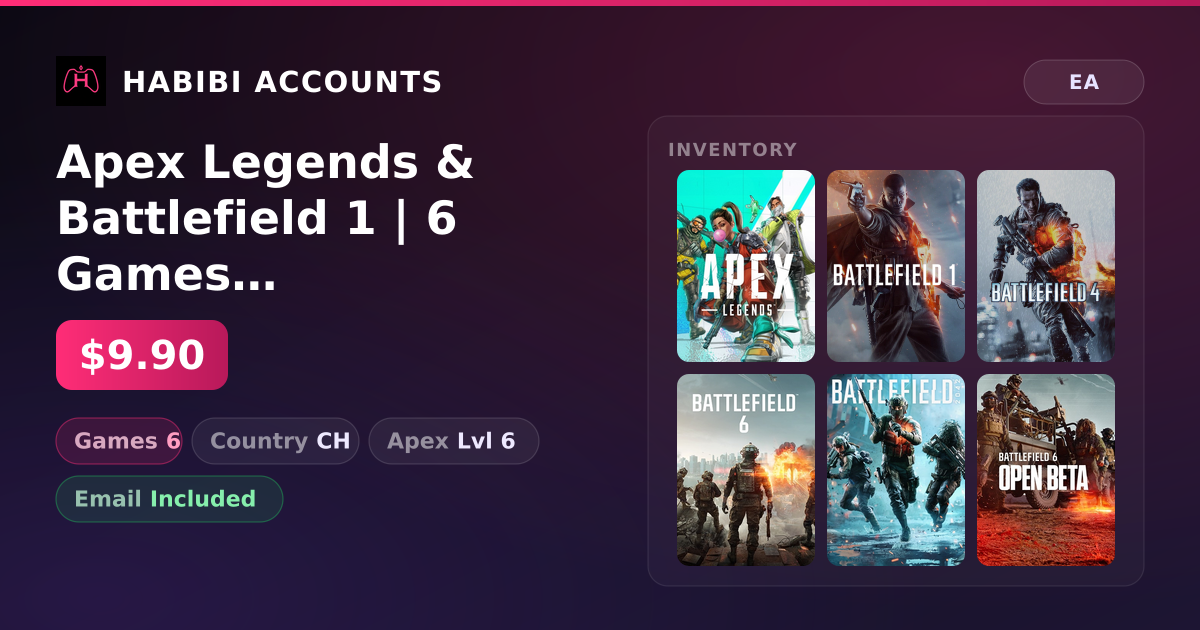 Apex Legends & Battlefield 1 | 6 Games | Apex Lvl 6