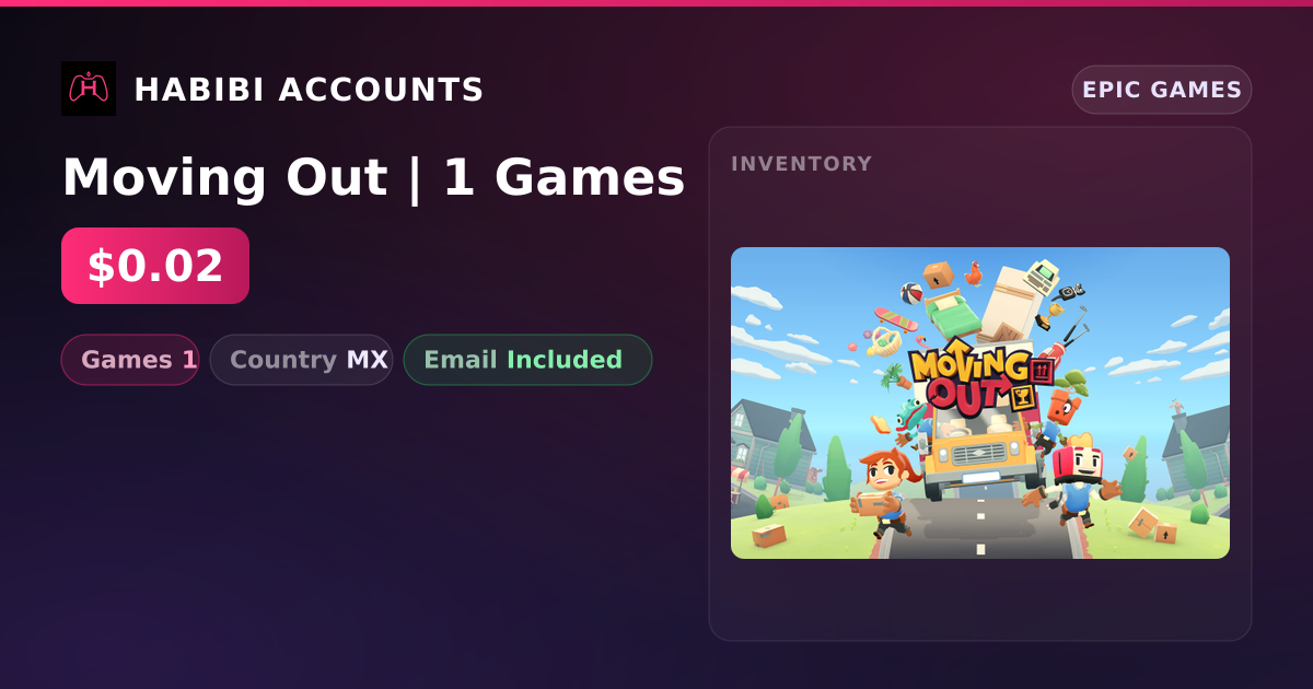 Moving Out | 1 Games — HabibiAccounts