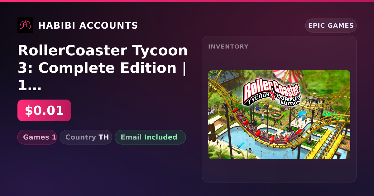 RollerCoaster Tycoon 3: Complete Edition | 1 Games — HabibiAccounts