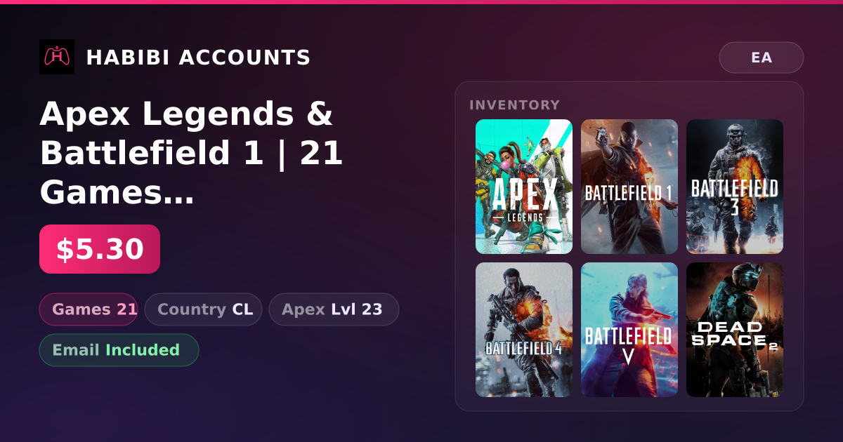 Apex Legends & Battlefield 1 | 21 Games | Apex Lvl 23