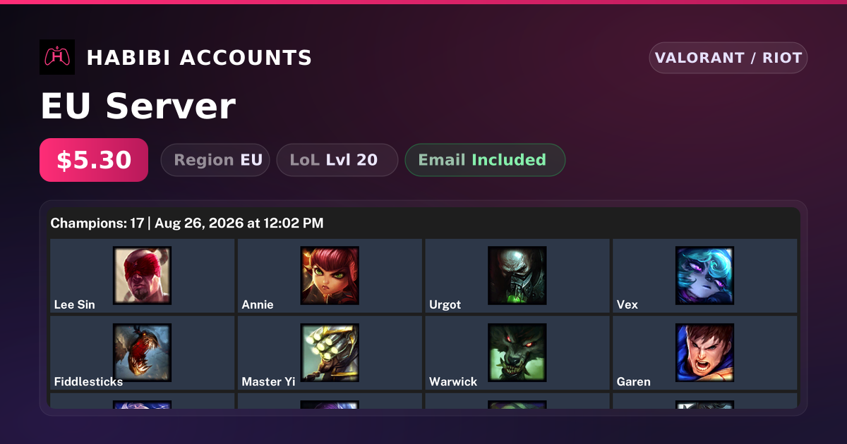EU Server — HabibiAccounts