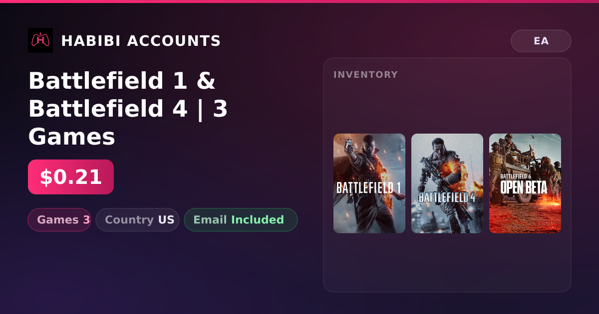 Battlefield 1 & Battlefield 4 | 3 Games — HabibiAccounts