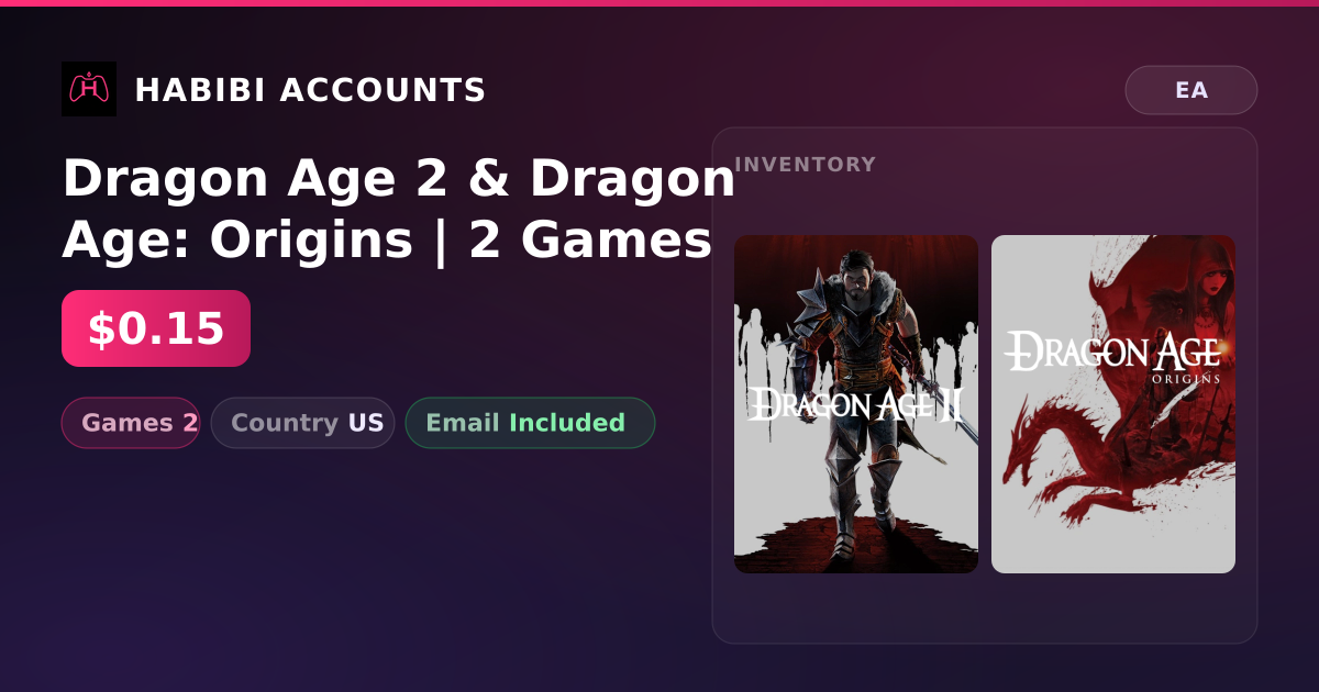 Dragon Age 2 & Dragon Age: Origins | 2 Games — HabibiAccounts