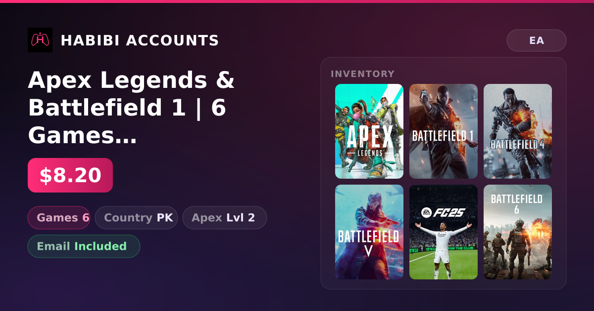 Apex Legends & Battlefield 1 | 6 Games | Apex Lvl 2