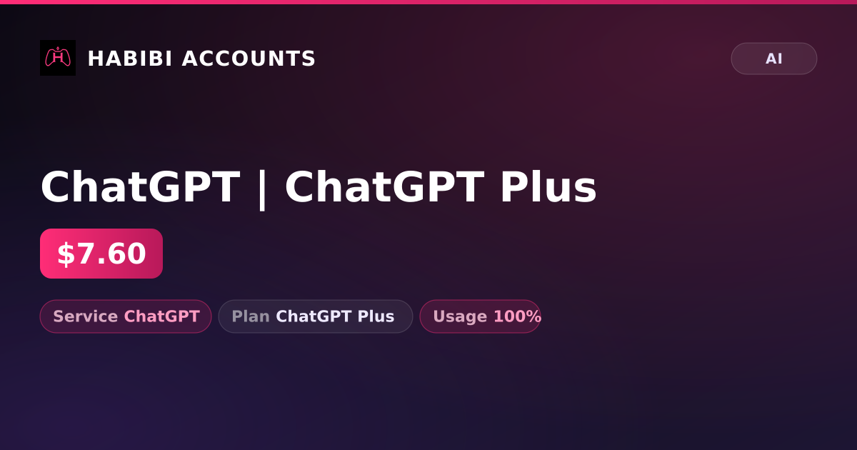 ChatGPT | ChatGPT Plus — HabibiAccounts