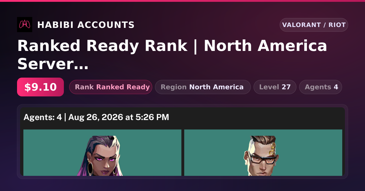 Ranked Ready Rank | North America Server | Level 27 — HabibiAccounts