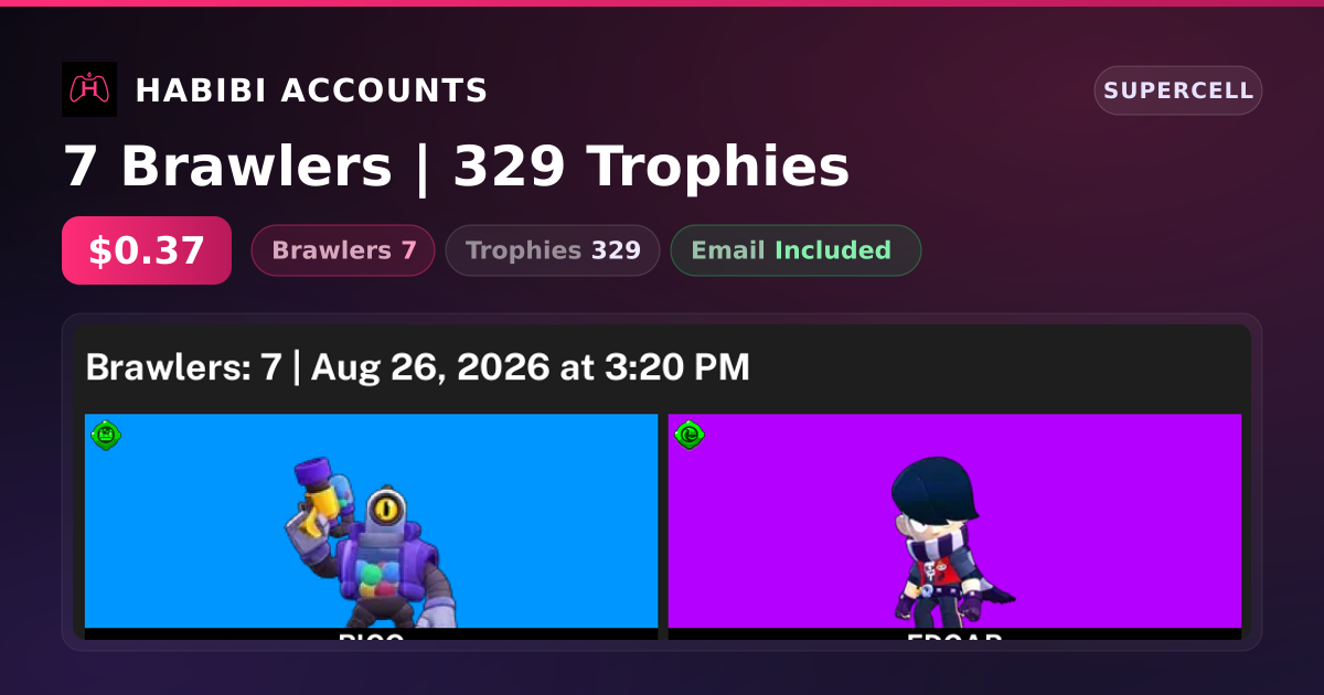 7 Brawlers | 329 Trophies — HabibiAccounts