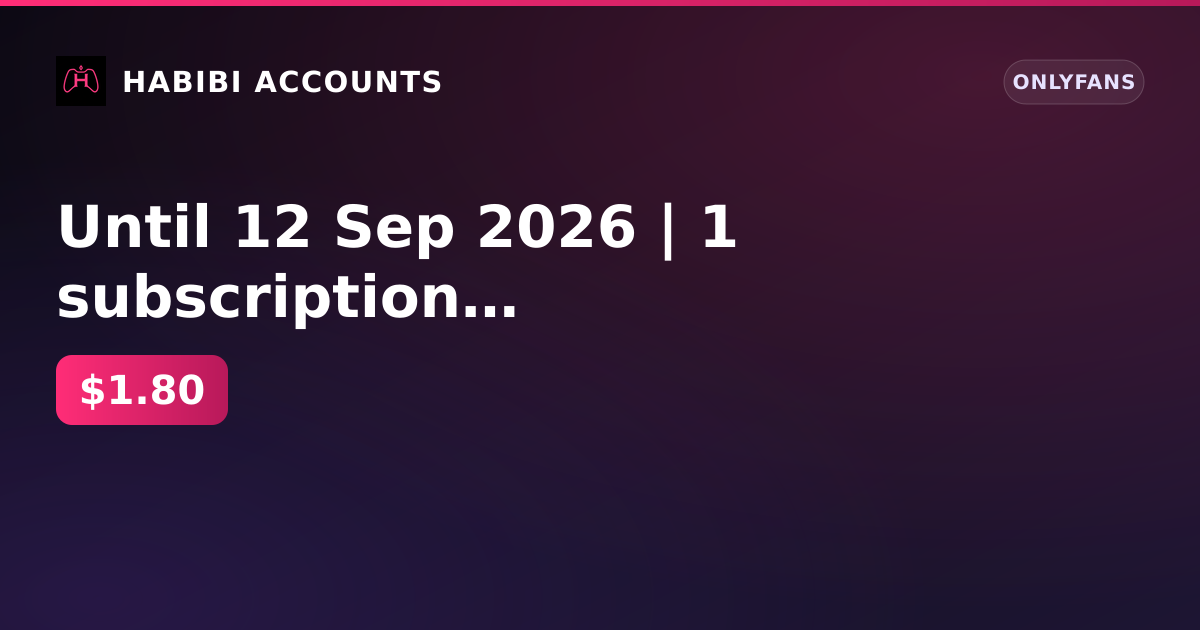 Until 12 Sep 2026 | 1 subscription | 0 ₽ balance | Firstmail | Registration 12 Nov 2020 — HabibiAccounts