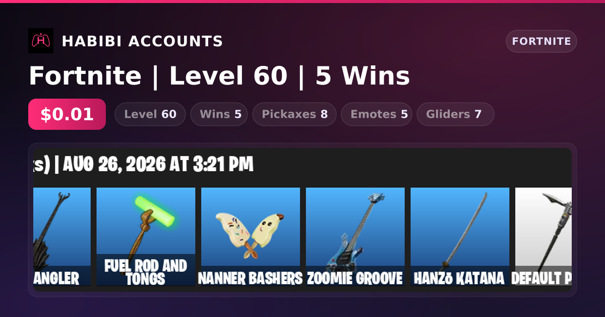 Fortnite | Level 60 | 5 Wins — HabibiAccounts