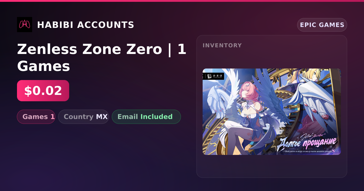Zenless Zone Zero | 1 Games — HabibiAccounts