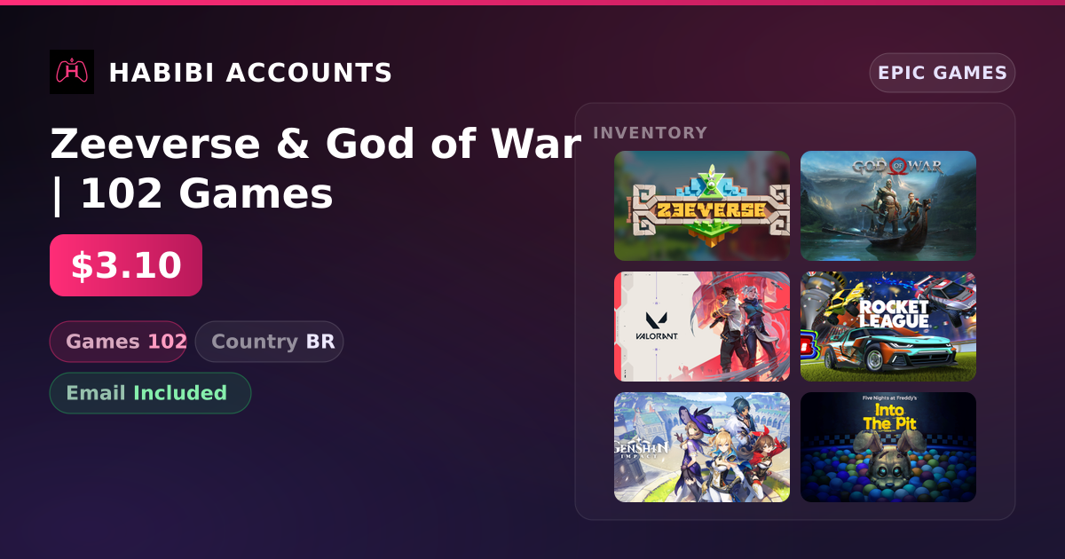 Zeeverse & God of War | 102 Games — HabibiAccounts