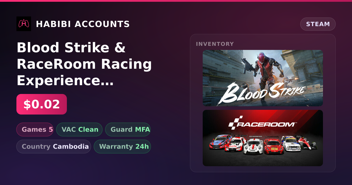 Blood Strike & RaceRoom Racing Experience | Clean — HabibiAccounts