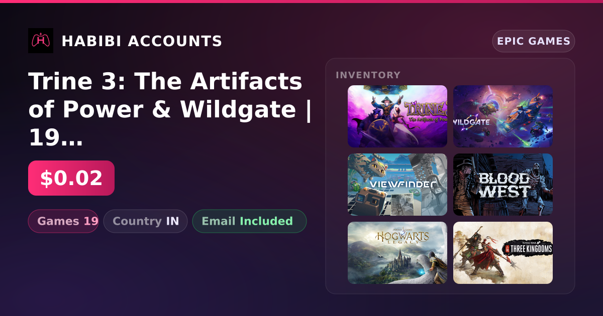 Trine 3: The Artifacts of Power & Wildgate | 19 Games — HabibiAccounts