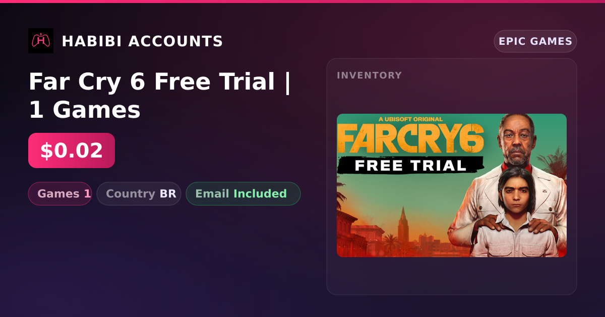 Far Cry 6 Free Trial | 1 Games — HabibiAccounts