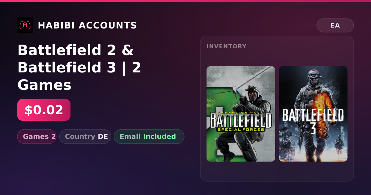 Battlefield 2 & Battlefield 3 | 2 Games — HabibiAccounts