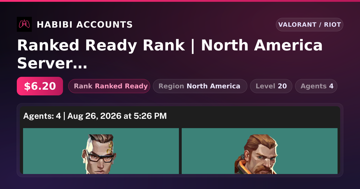Ranked Ready Rank | North America Server | Level 20 — HabibiAccounts